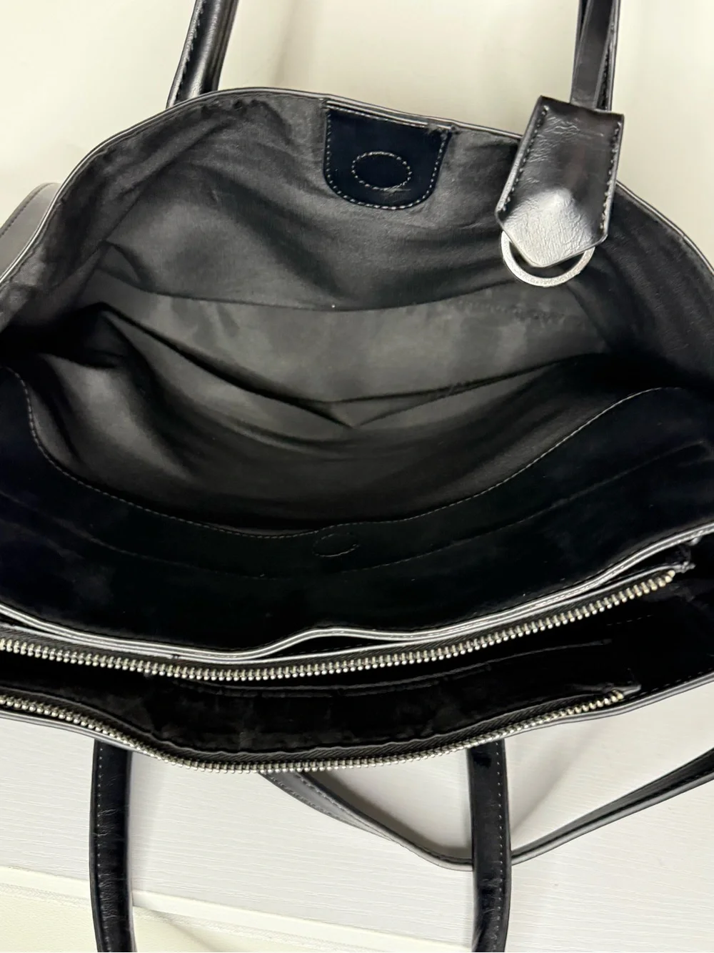 Vintage Zara Black Leather Duffel Bag
